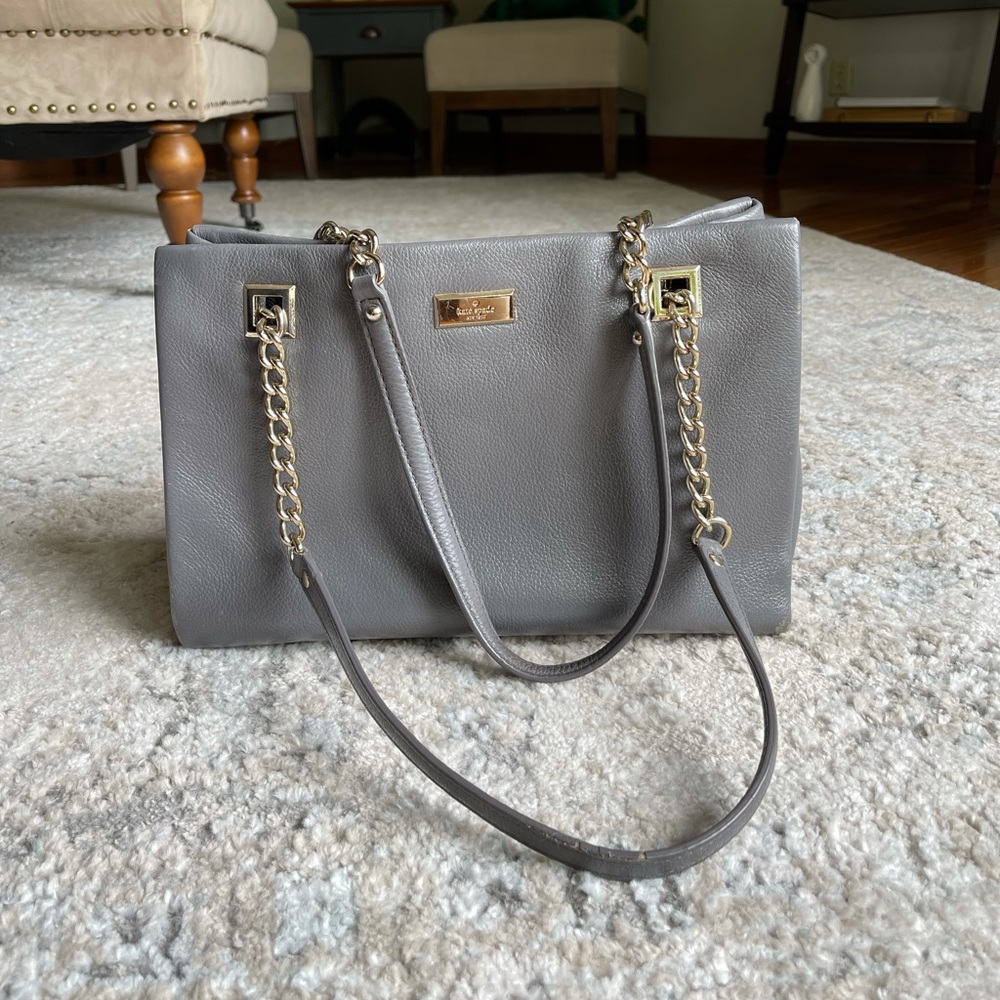 Kate Spade Grey Leather Shoulder Handbag